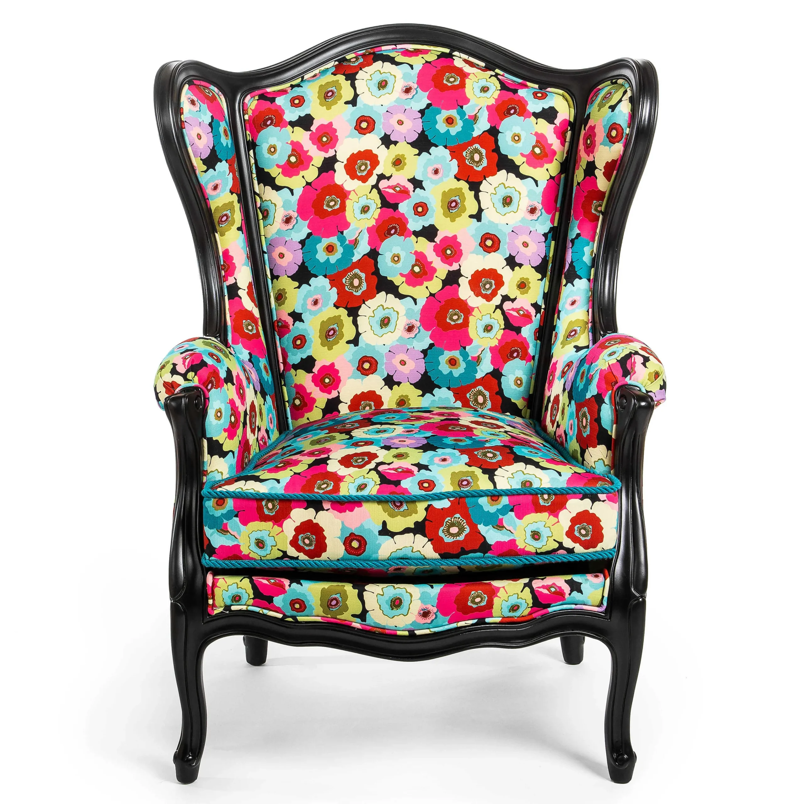 MacKenzie-Childs Always Flowers Outdoor Wing Chair| Outdoor
