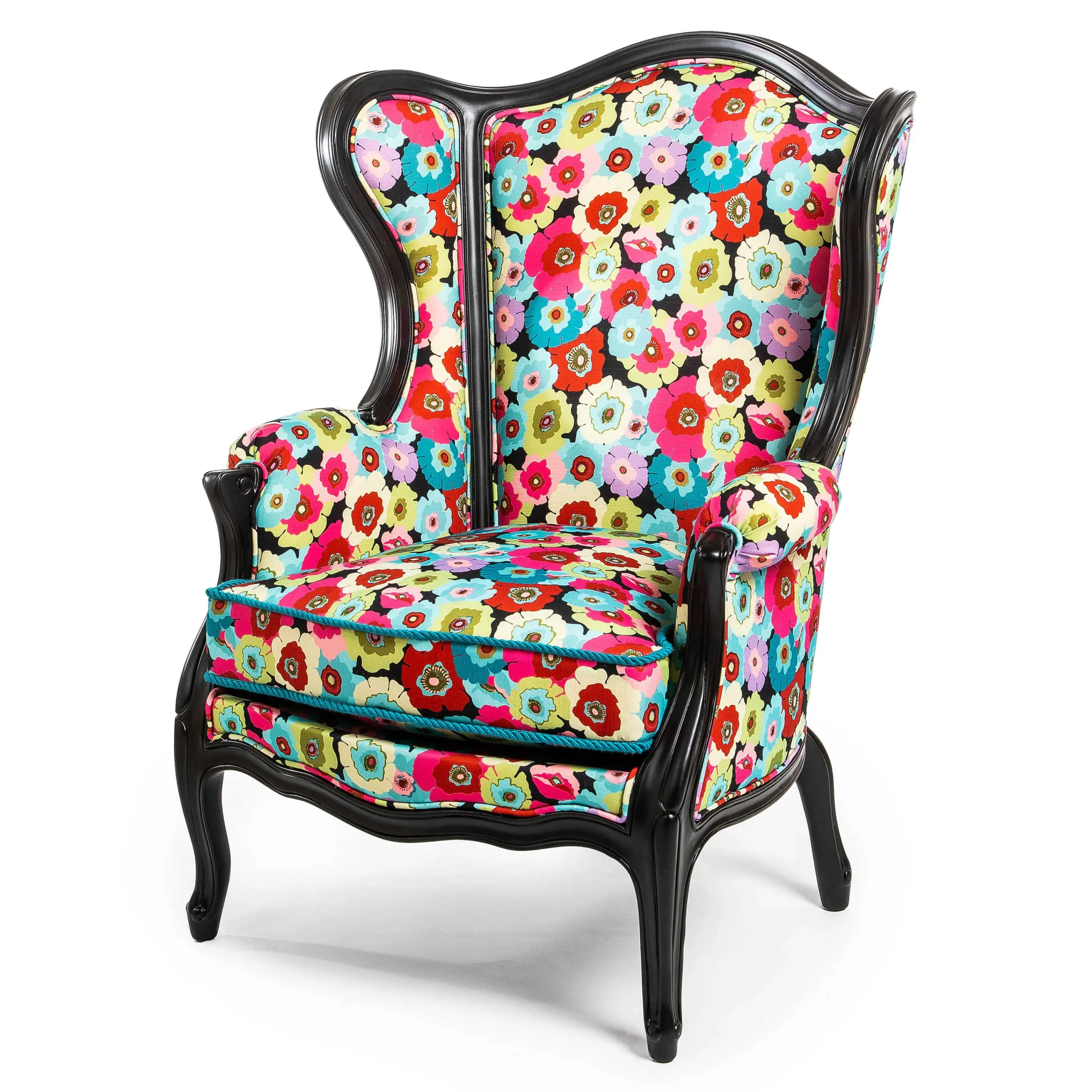 MacKenzie-Childs Always Flowers Outdoor Wing Chair| Outdoor