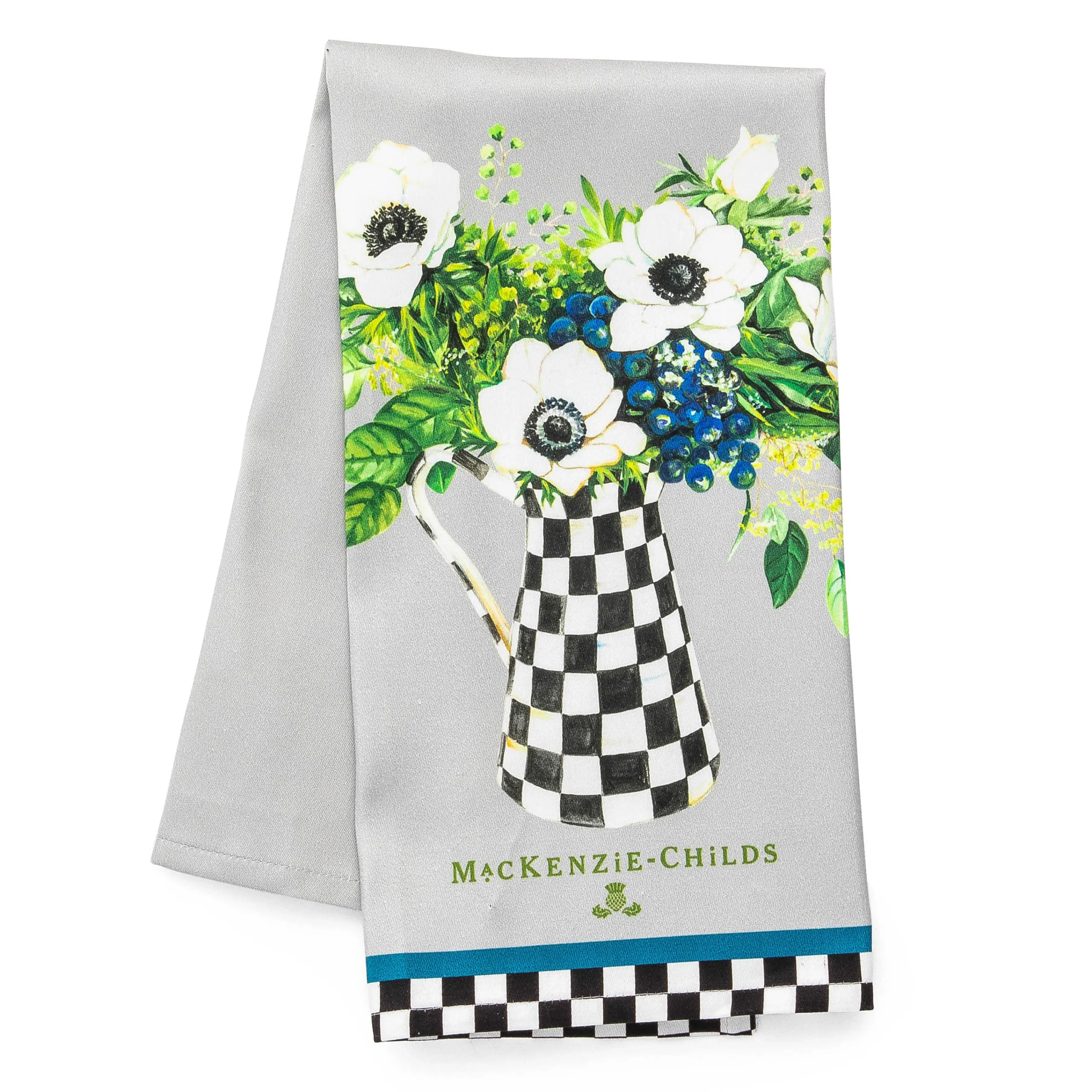 MacKenzie-Childs Anemone Pitcher Dish Towel| Spring|Kitchen & Table Linens