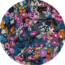 MacKenzie-Childs Aurora Floral Royal 6' Round Rug| Spring|Rugs