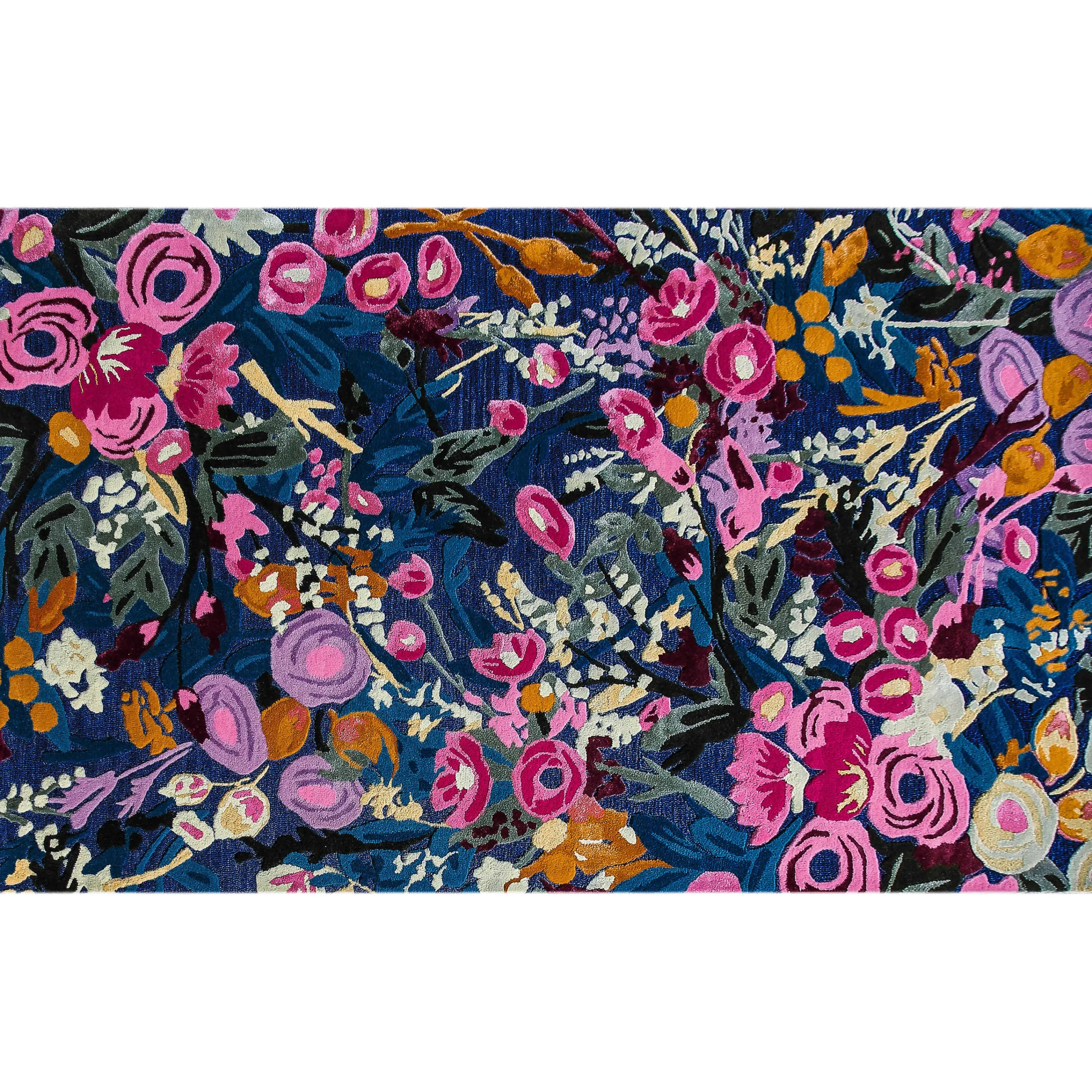 MacKenzie-Childs Aurora Floral Royal 5' x 8' Rug| Spring|Rugs