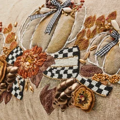 MacKenzie-Childs Autumn Frost Beaded Pumpkin Lumbar Pillow| Pumpkins|The Fall Shop