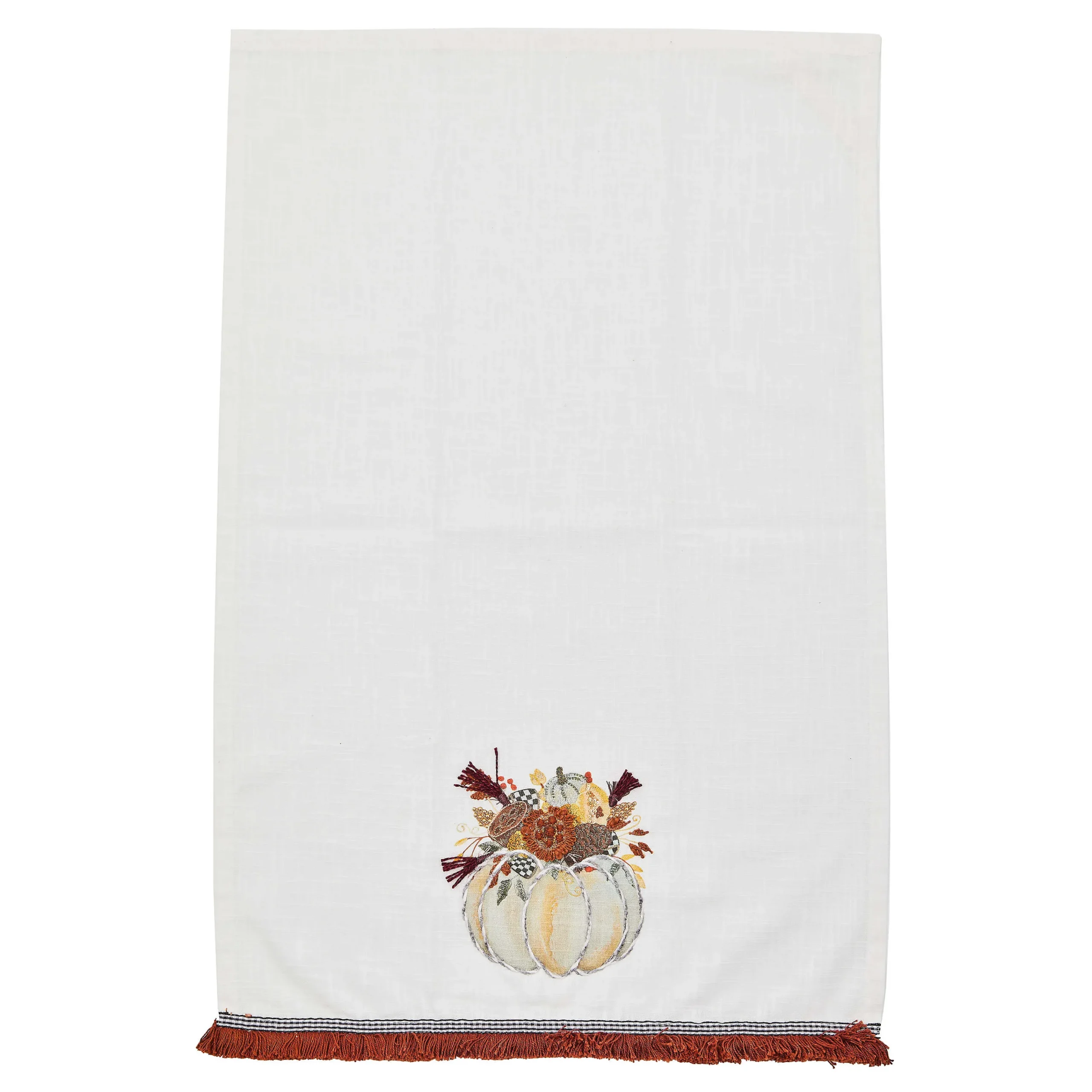 MacKenzie-Childs Autumn Frost Pumpkin Applique Dish Towel| Pumpkins|Fall Entertaining