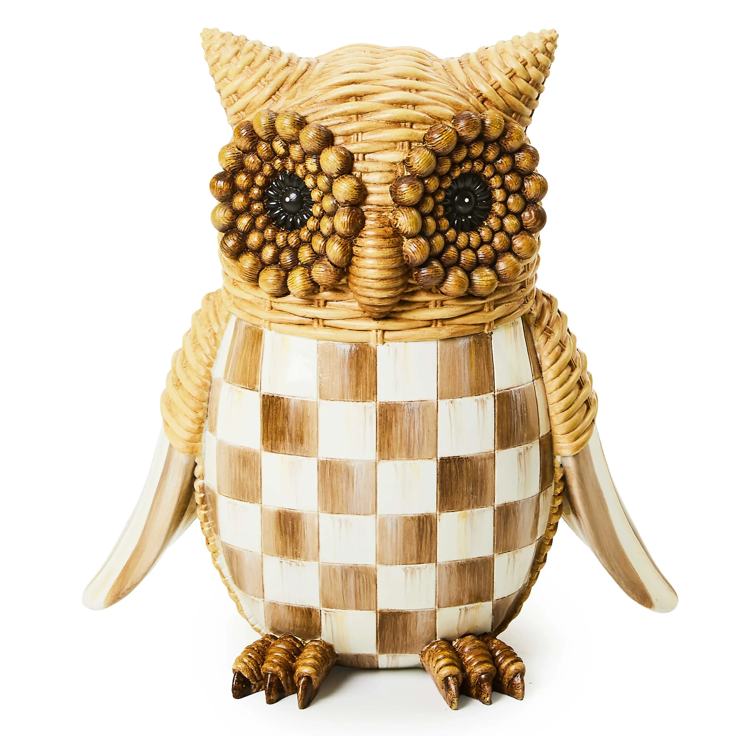 MacKenzie-Childs Autumnology Check Basket Weave Owl Figurine| The Fall Shop|Room Accents