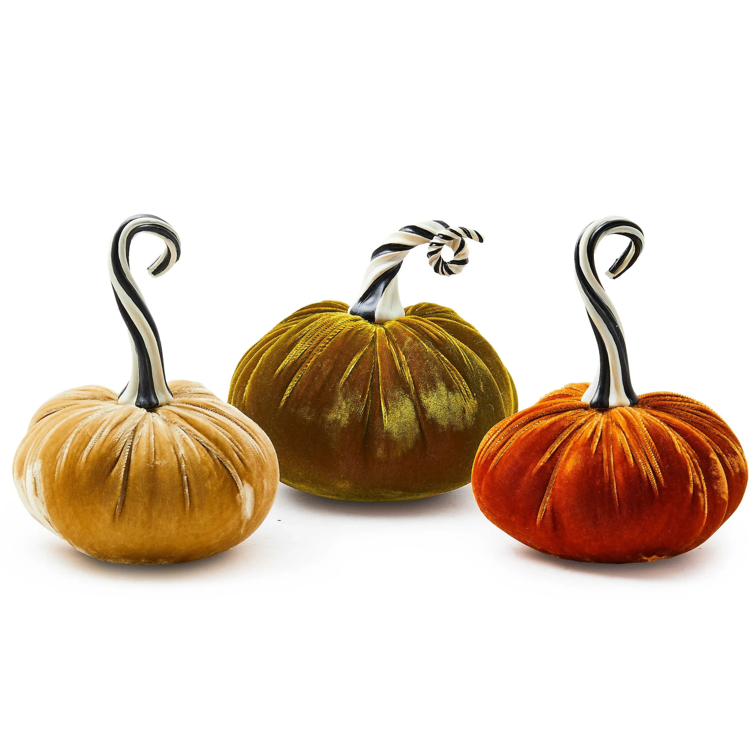MacKenzie-Childs Autumnology Coffee Twisted Stem Velvet Pumpkin| Pumpkins|The Halloween Shop