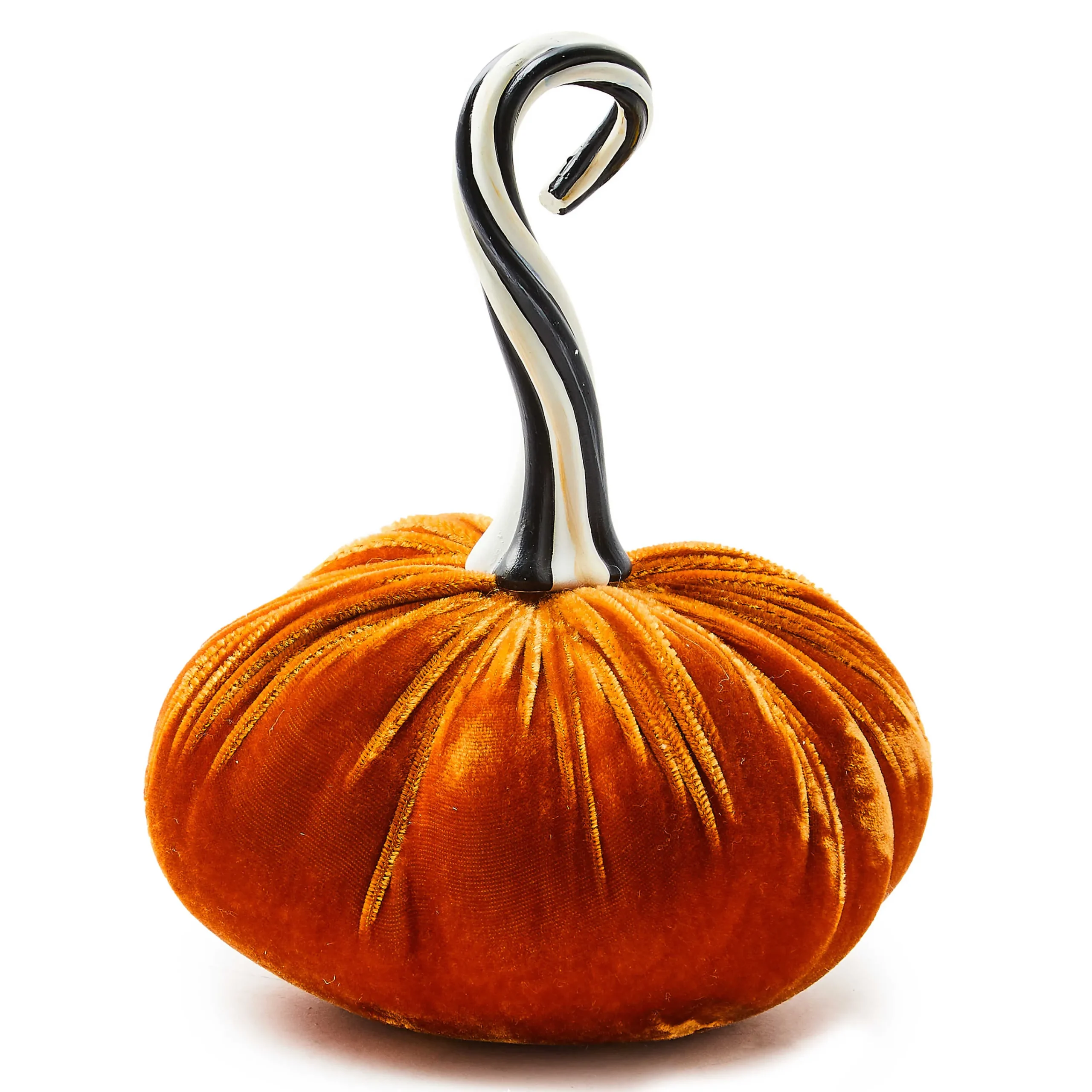 MacKenzie-Childs Autumnology Orange Twisted Stem Velvet Pumpkin| Pumpkins|The Halloween Shop