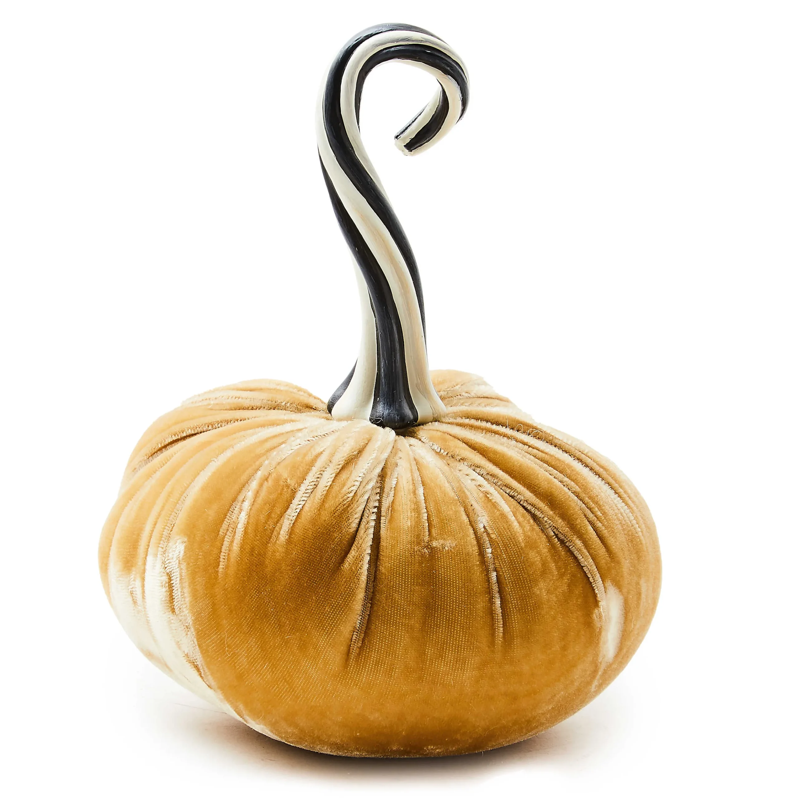 MacKenzie-Childs Autumnology Vanilla Twisted Stem Velvet Pumpkin| Pumpkins|The Halloween Shop