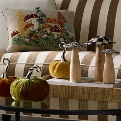 MacKenzie-Childs Autumnology Vanilla Twisted Stem Velvet Pumpkin| Pumpkins|The Halloween Shop