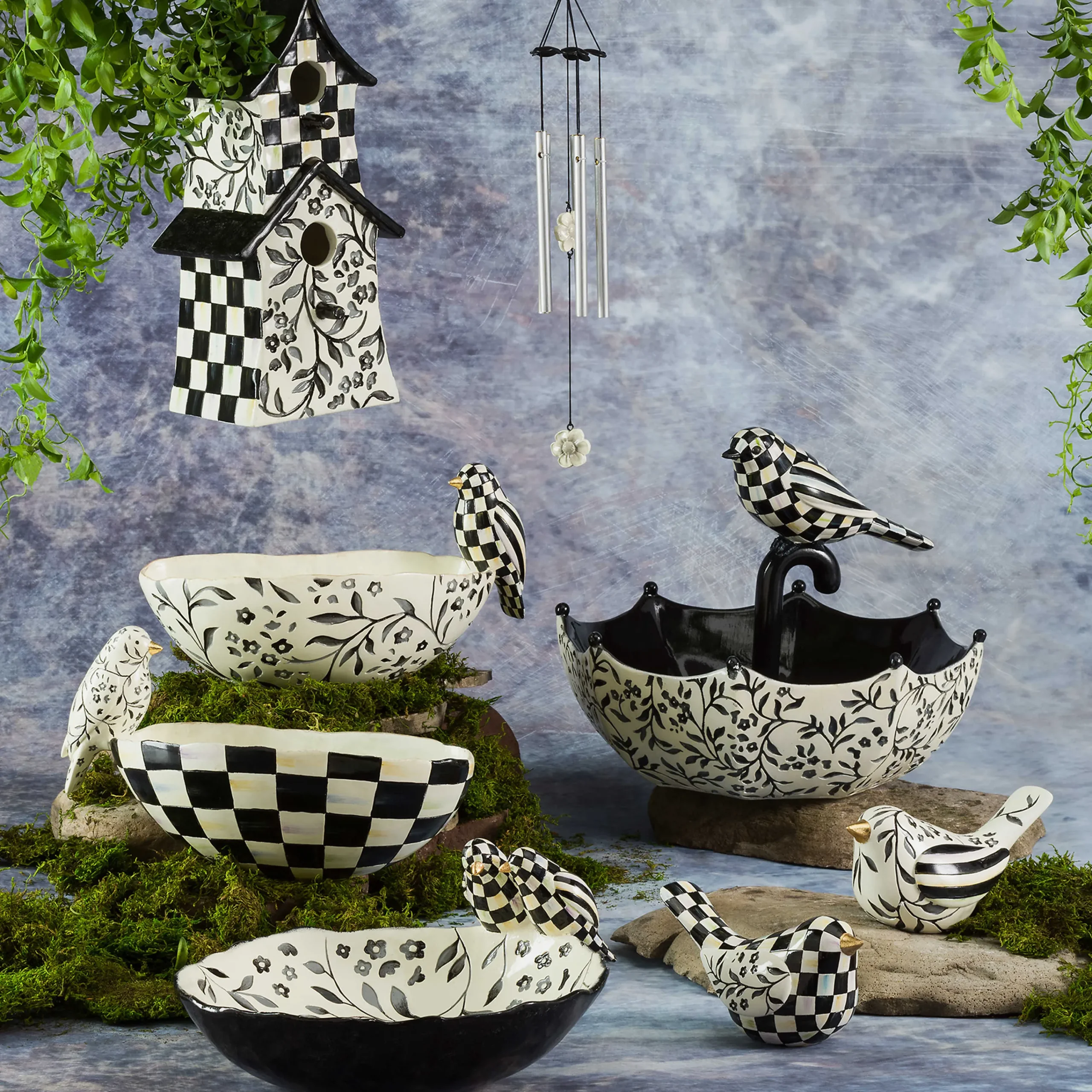 MacKenzie-Childs Aviary Birds, Set of 2| Spring|Room Accents