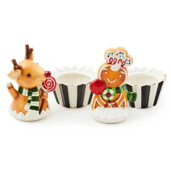 MacKenzie-Childs Bake Shop Gingerbread Deer Cupcake Boxes, Set of 2| Kitchen & Dining Sets|Kitchen Storage & Organization