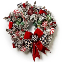 MacKenzie-Childs Bake Shop Illuminated 28 Wreath| Greenery & Florals|Outdoor