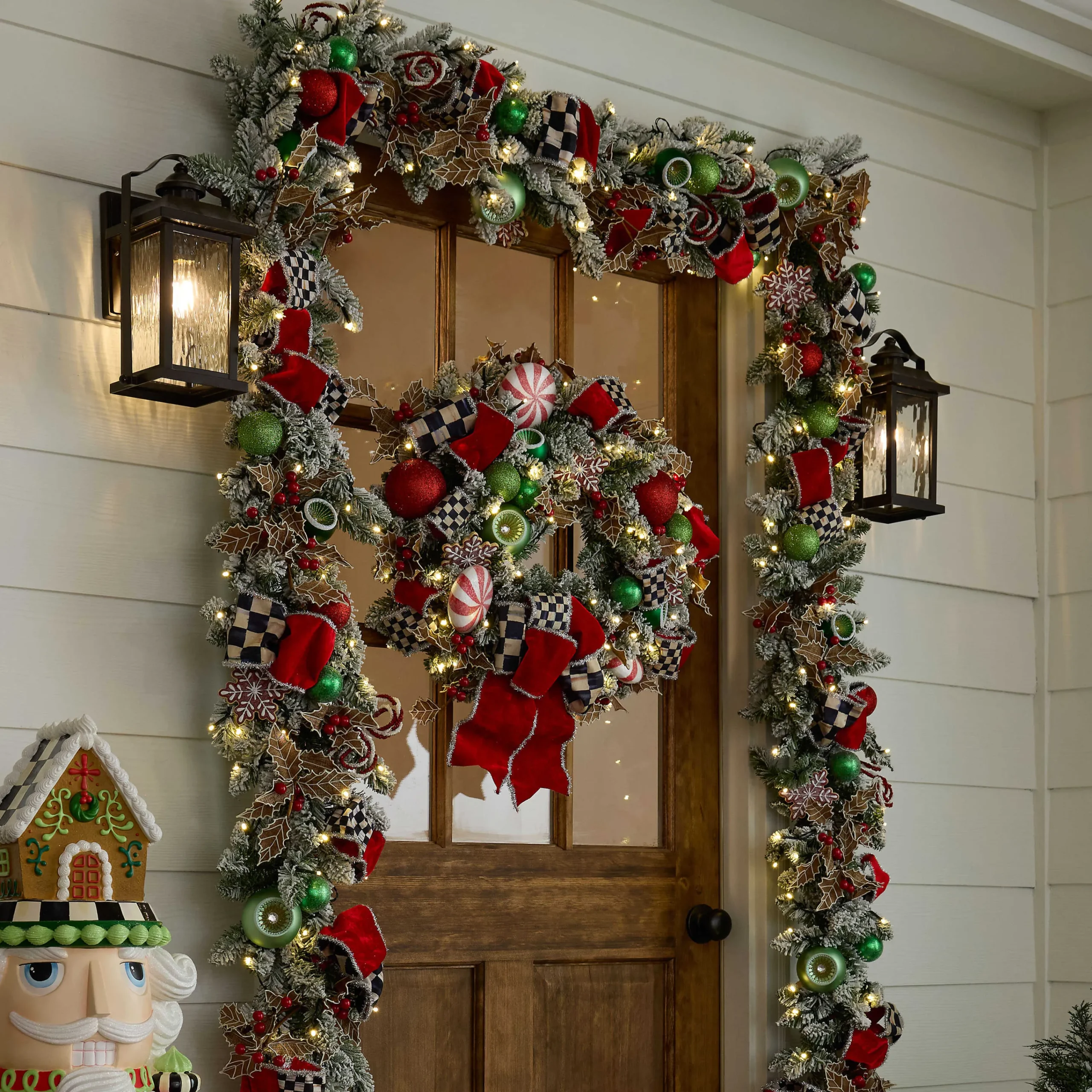 MacKenzie-Childs Bake Shop Illuminated 28 Wreath| Greenery & Florals|Outdoor