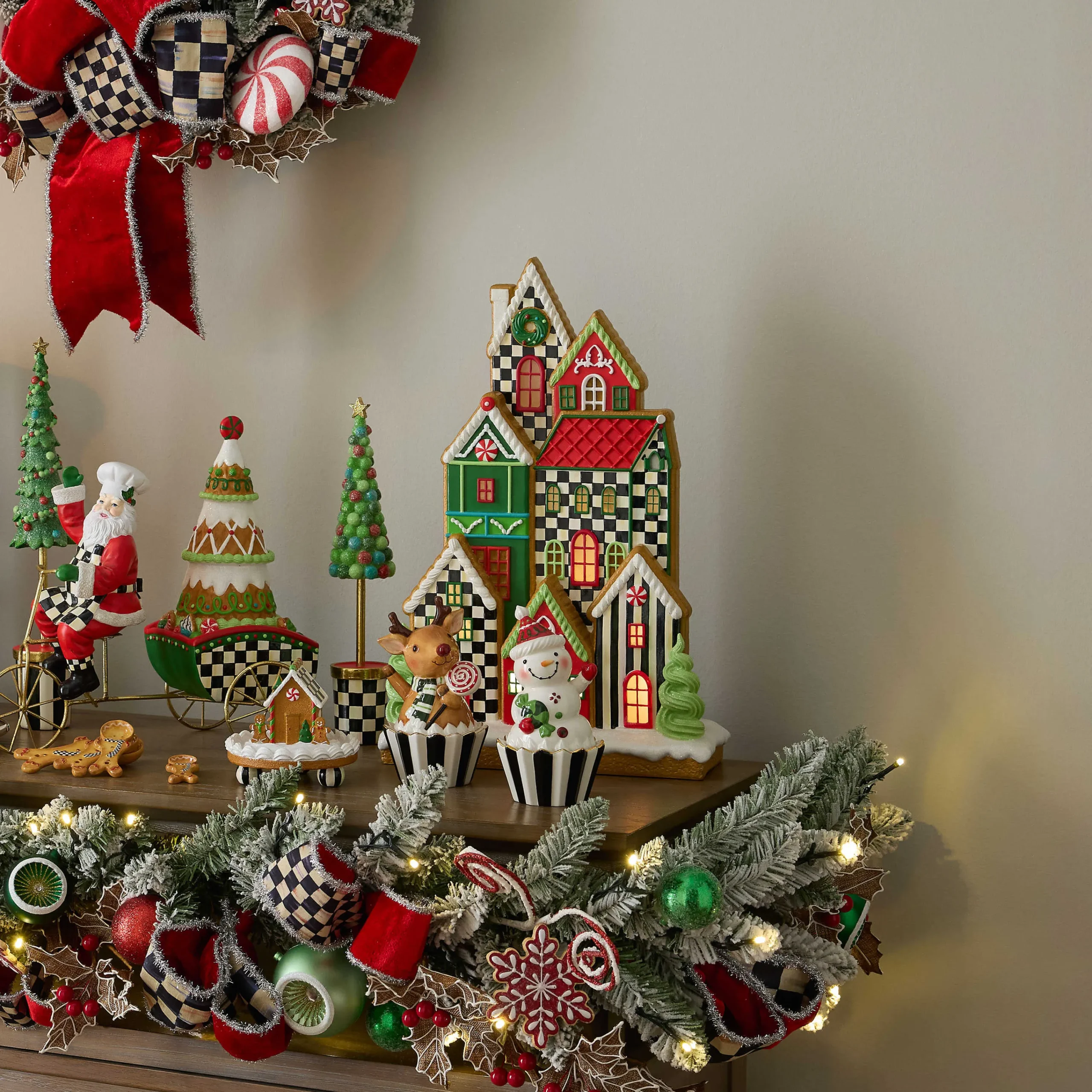 MacKenzie-Childs Bake Shop Illuminated Gingerbread Village| Room Accents