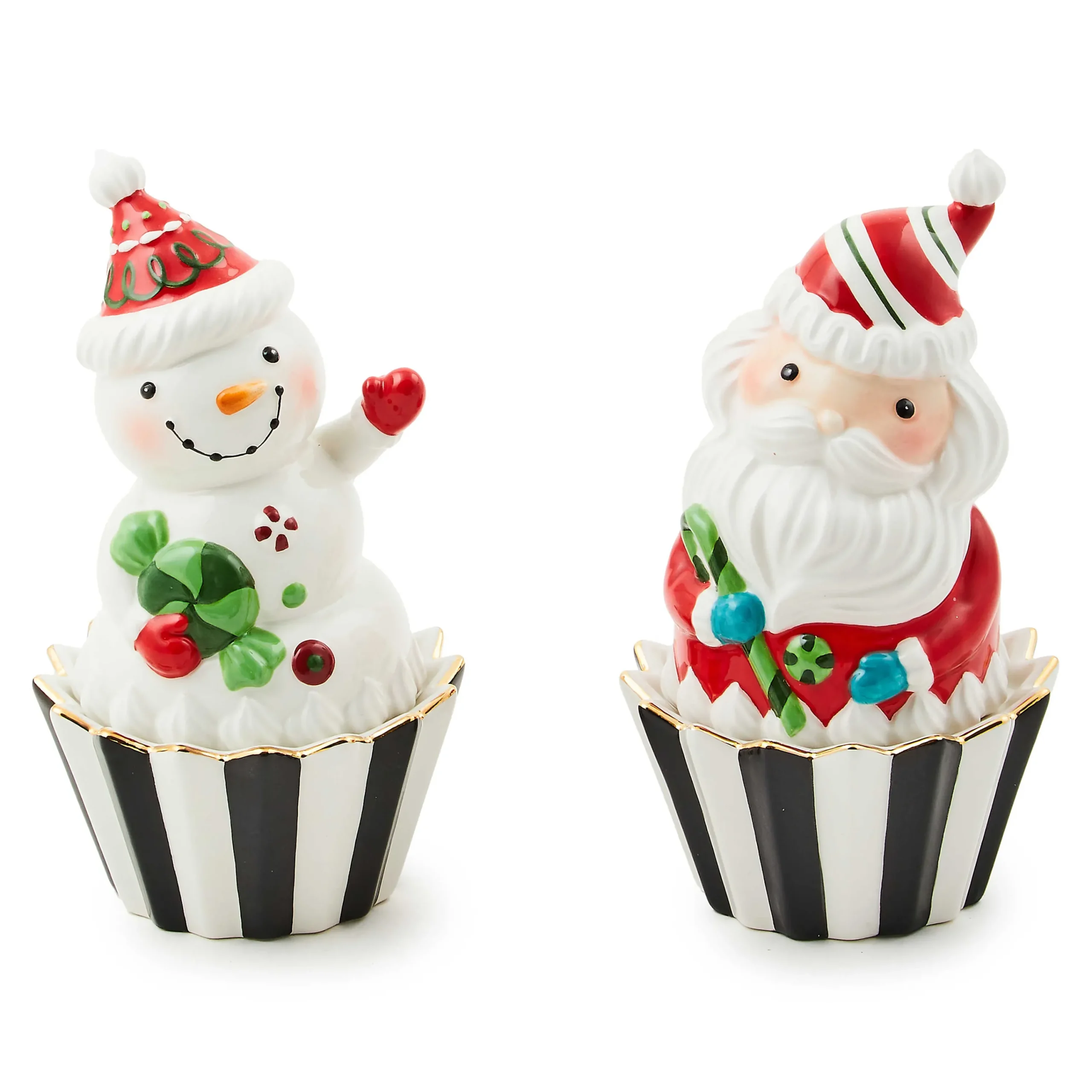 MacKenzie-Childs Bake Shop Santa Snowman Cupcake Boxes, Set of 2| Kitchen Storage & Organization|Serveware