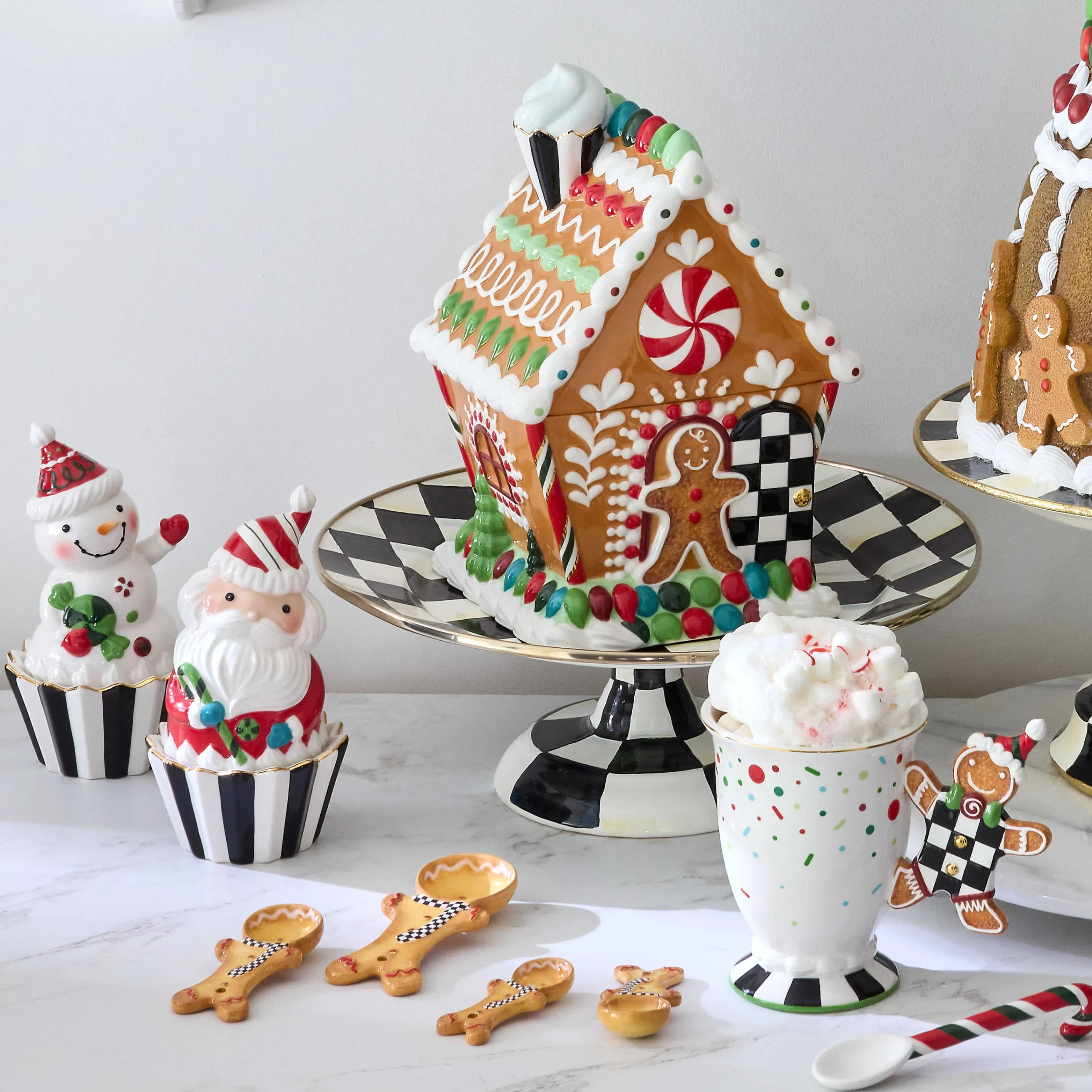 MacKenzie-Childs Bake Shop Santa Snowman Cupcake Boxes, Set of 2| Kitchen Storage & Organization|Serveware