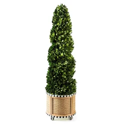 MacKenzie-Childs Basket Weave Spiral Medium Boxwood Topiary| Spring|Greenery & Florals