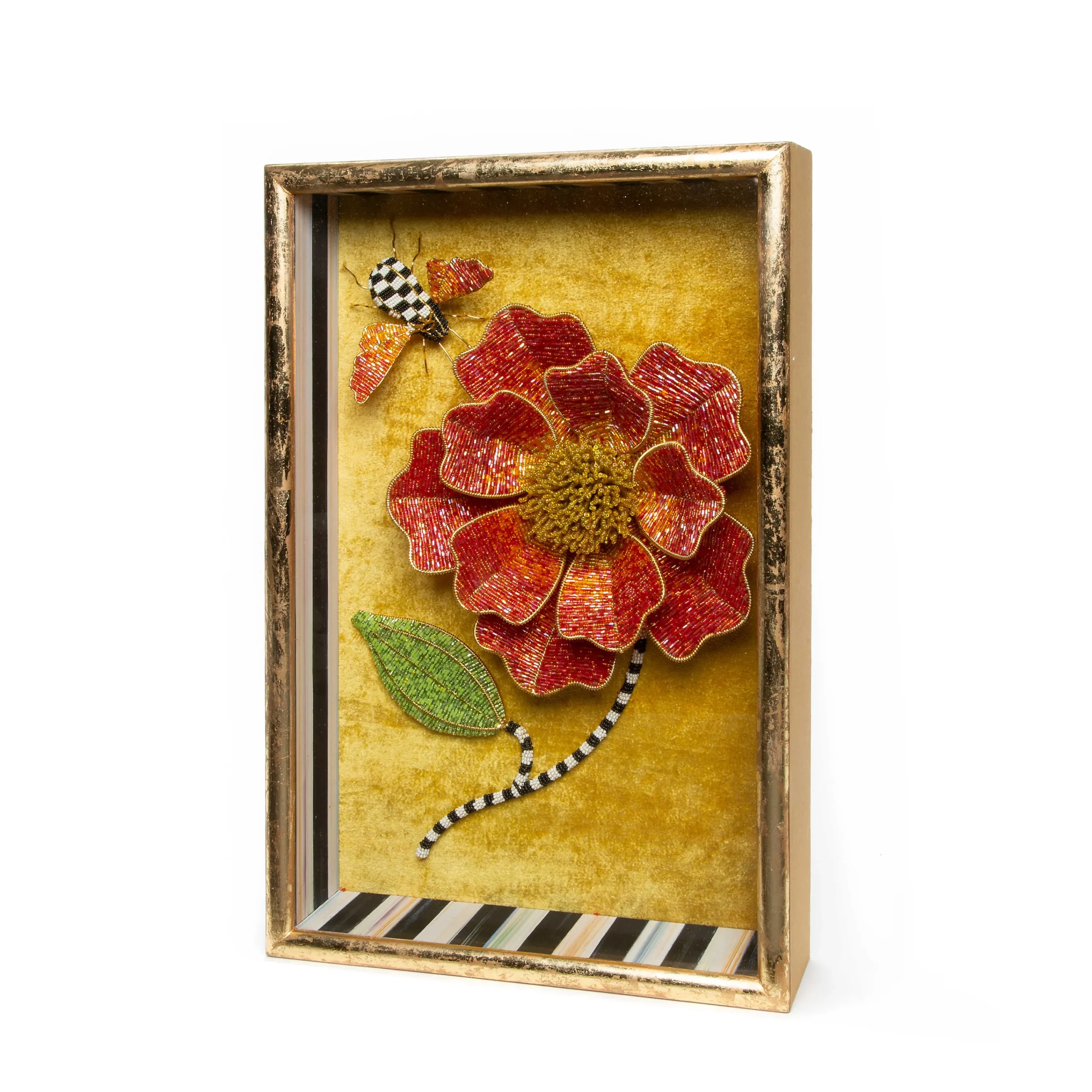 MacKenzie-Childs Beaded Peony Shadow Box| Room Accents