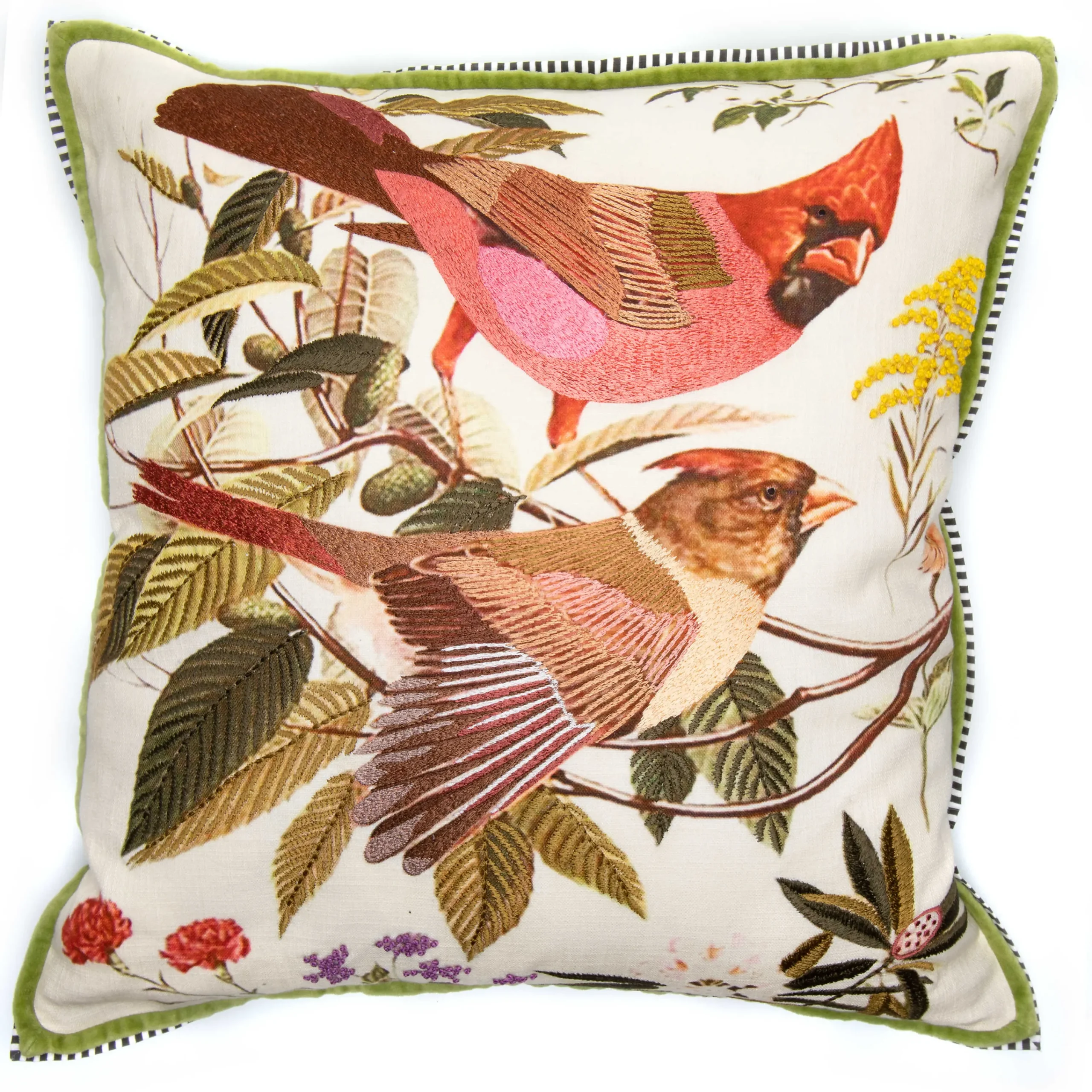 MacKenzie-Childs Bird Watchers Pillow| Spring|Pillows, Throws, & Cushions