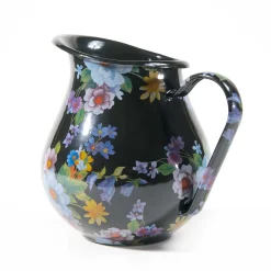 MacKenzie-Childs Black Flower Market Pitcher| Bar Entertaining|Serveware