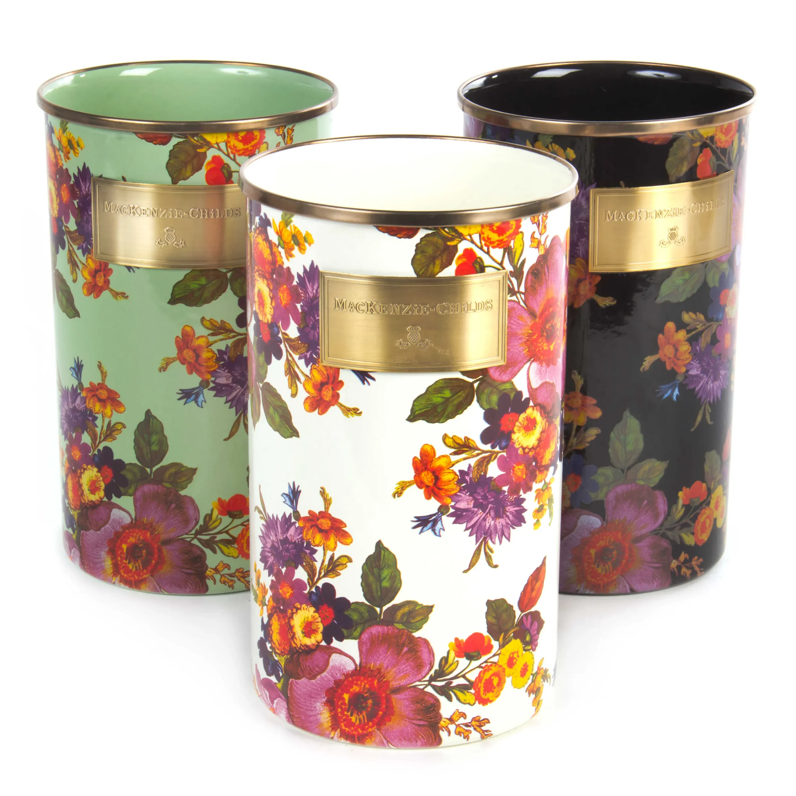 MacKenzie-Childs Black Flower Market Utensil Holder| Kitchen Storage & Organization