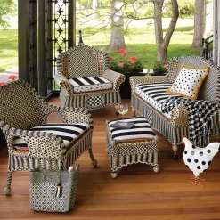 MacKenzie-Childs Black Ivory Houndstooth Throw| Pillows, Throws, & Cushions