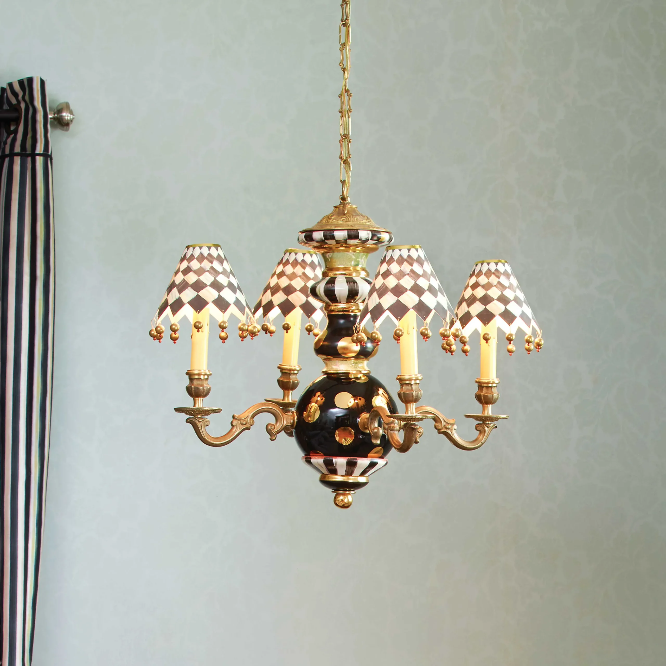 MacKenzie-Childs Black Tie Chandelier| Lighting