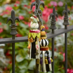 MacKenzie-Childs Black  White Bibelot Tassel| Room Accents|Finishing Touches
