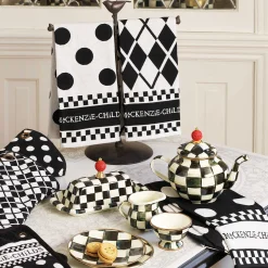 MacKenzie-Childs Black White Dot Dish Towels, Set of 3| Kitchen & Table Linens