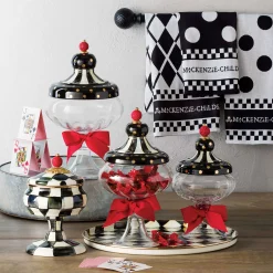 MacKenzie-Childs Black White Dot Dish Towels, Set of 3| Kitchen & Table Linens