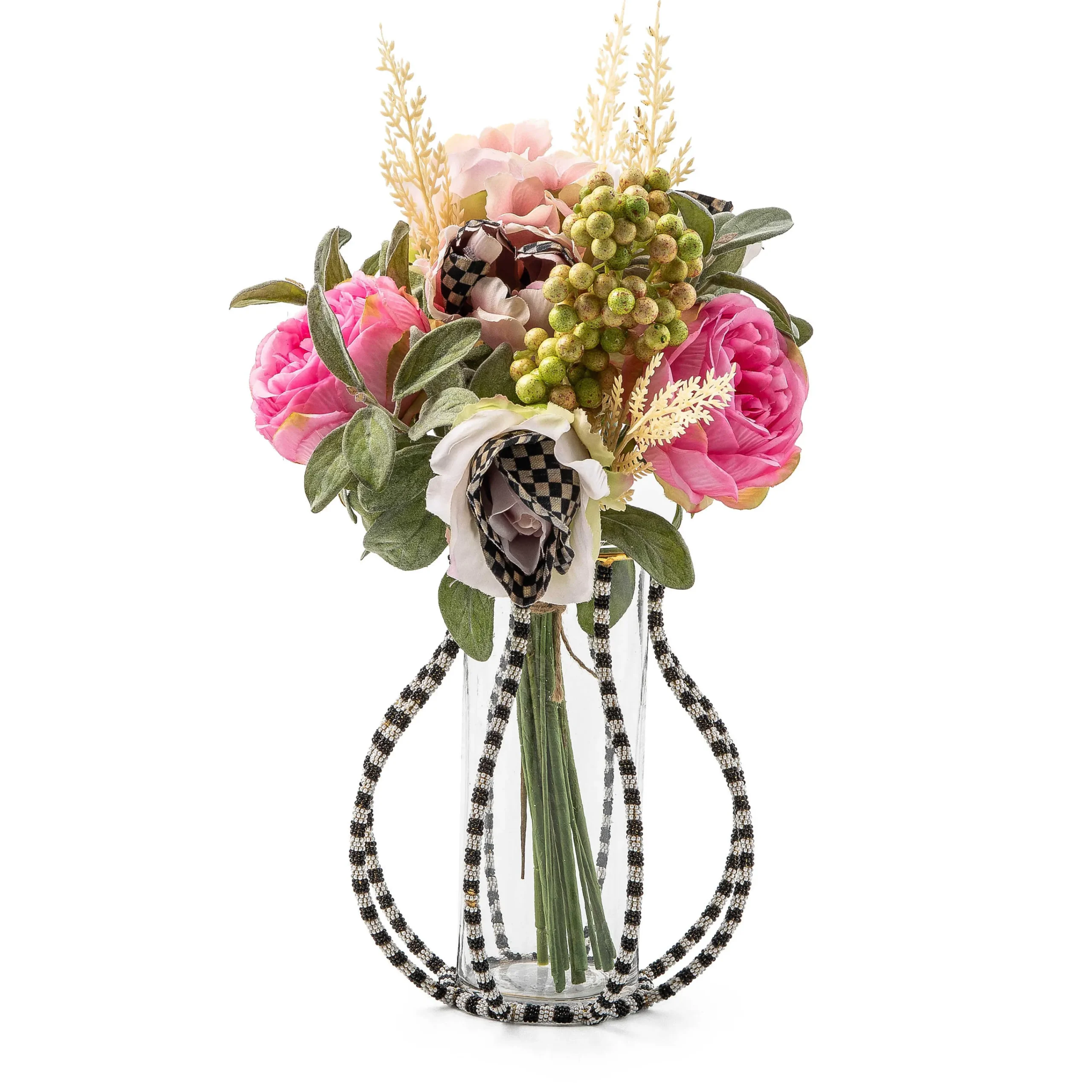 MacKenzie-Childs Black White Greek Small Vase| Room Accents