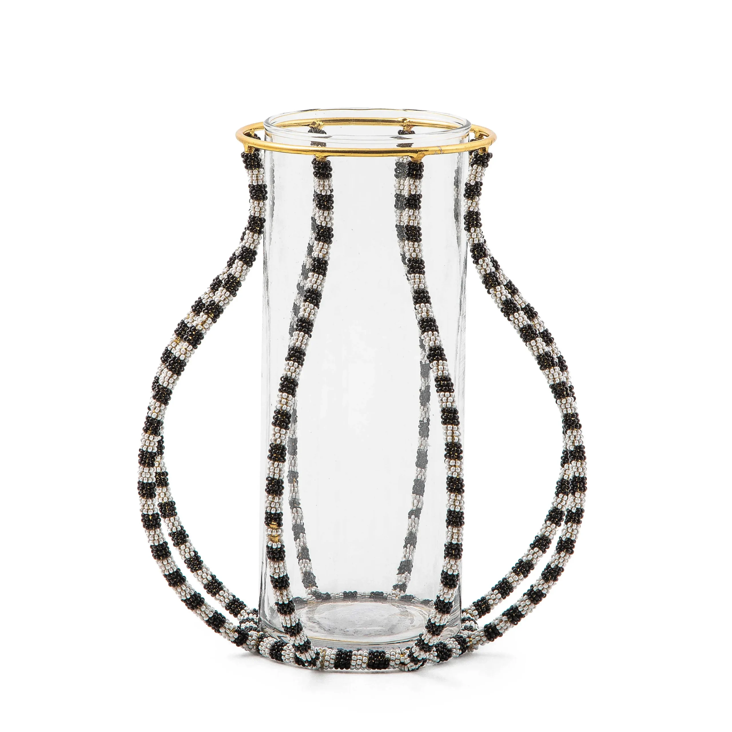 MacKenzie-Childs Black White Greek Small Vase| Room Accents