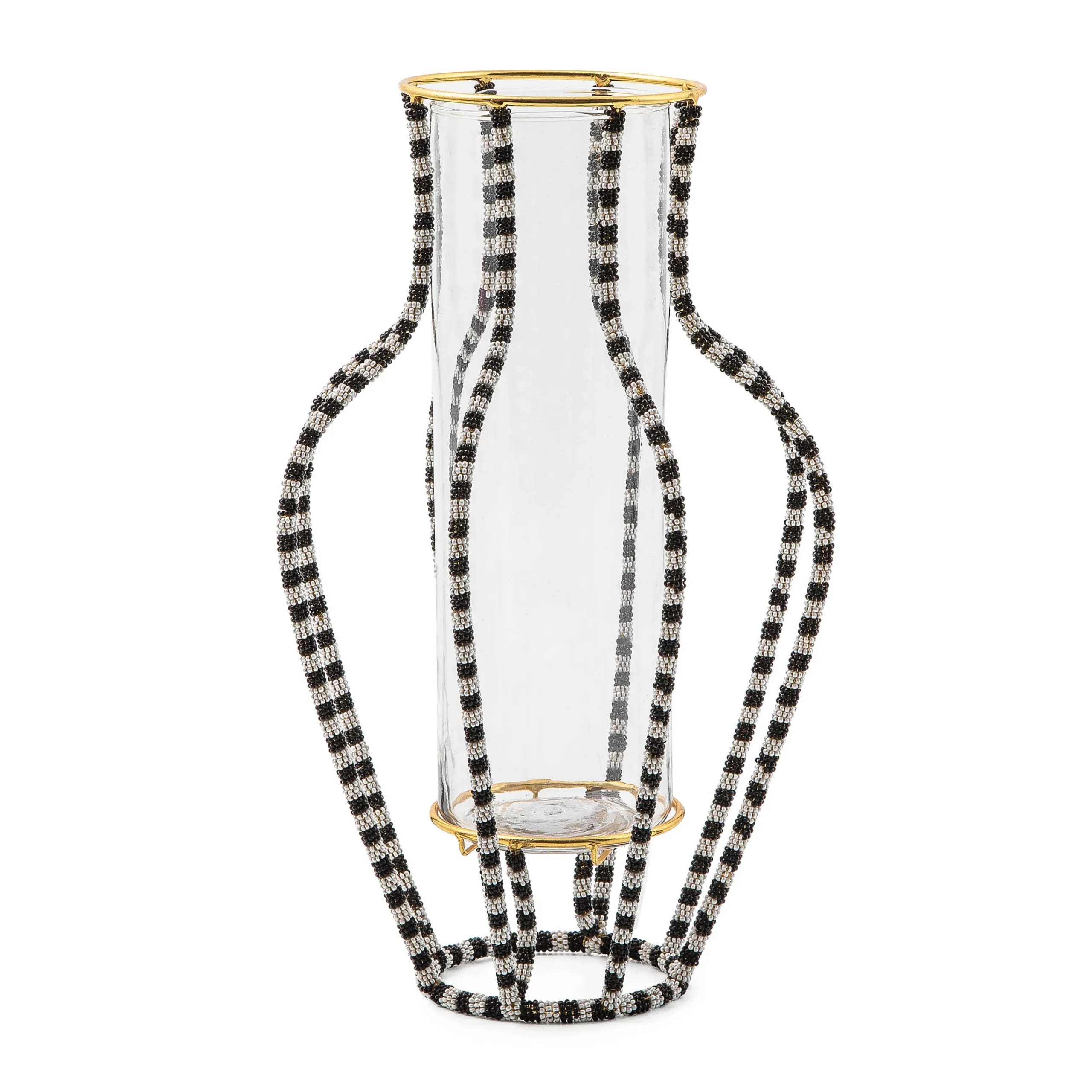 MacKenzie-Childs Black White Mei Ping Large Vase| Room Accents