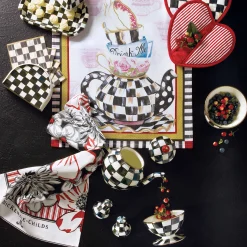 MacKenzie-Childs Black White Zig Zag Dish Towels, Set of 3| Kitchen & Table Linens
