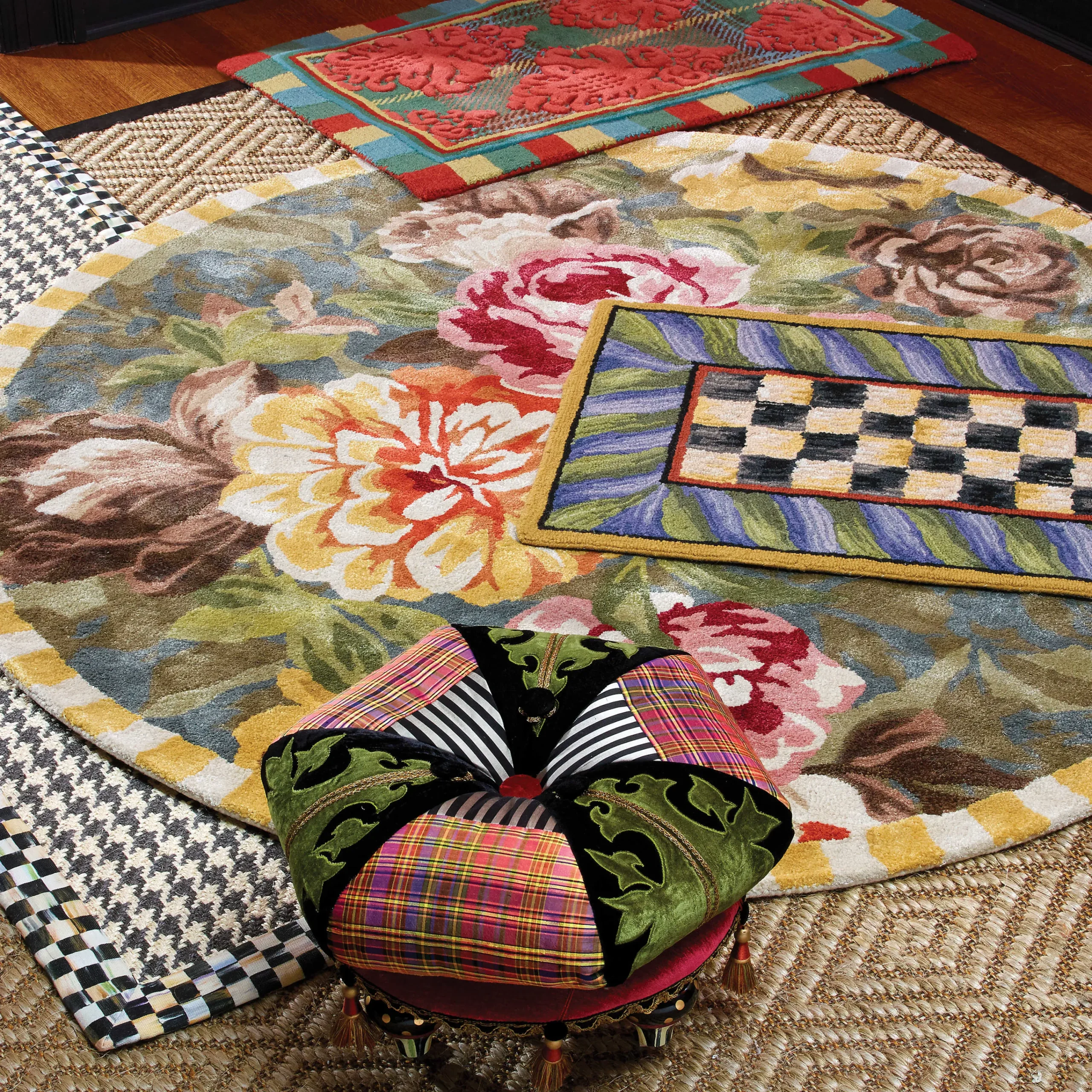 MacKenzie-Childs Bloomsbury Garden 6' Round Rug| Rugs