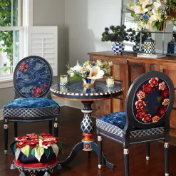 MacKenzie-Childs Bluetopia Kitano Footstool| Living Room