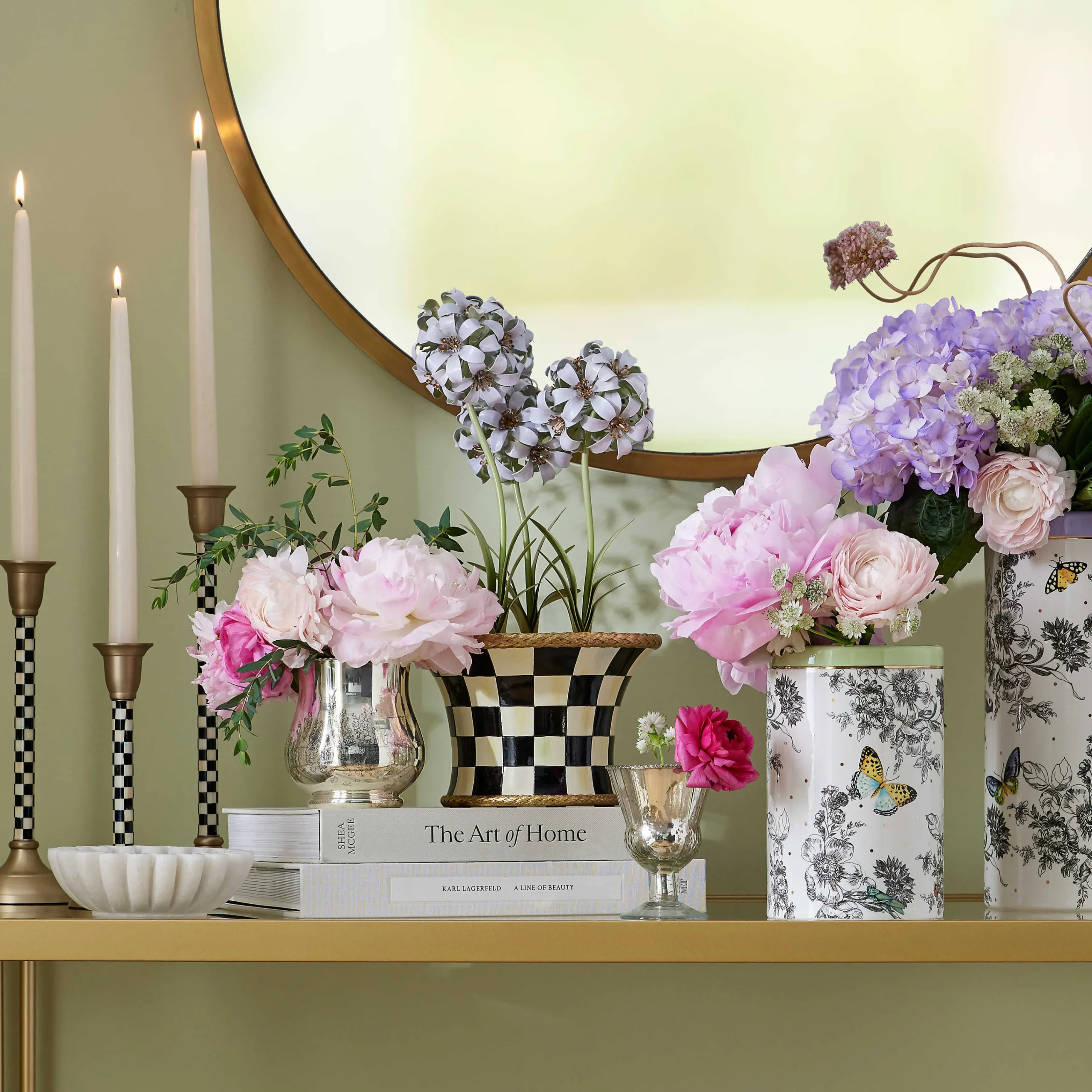 MacKenzie-Childs Botany Potted Hyacinth Arrangement| Spring|Greenery & Florals