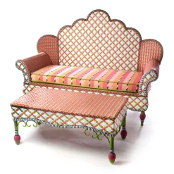 MacKenzie-Childs Breezy Poppy Outdoor Loveseat| Outdoor|Spring