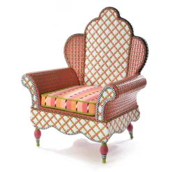 MacKenzie-Childs Breezy Poppy Outdoor Wing Chair| Outdoor
