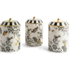 MacKenzie-Childs Butterfly Toile Canisters, Set of 3| Kitchen Storage & Organization