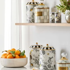 MacKenzie-Childs Butterfly Toile Canisters, Set of 3| Kitchen Storage & Organization