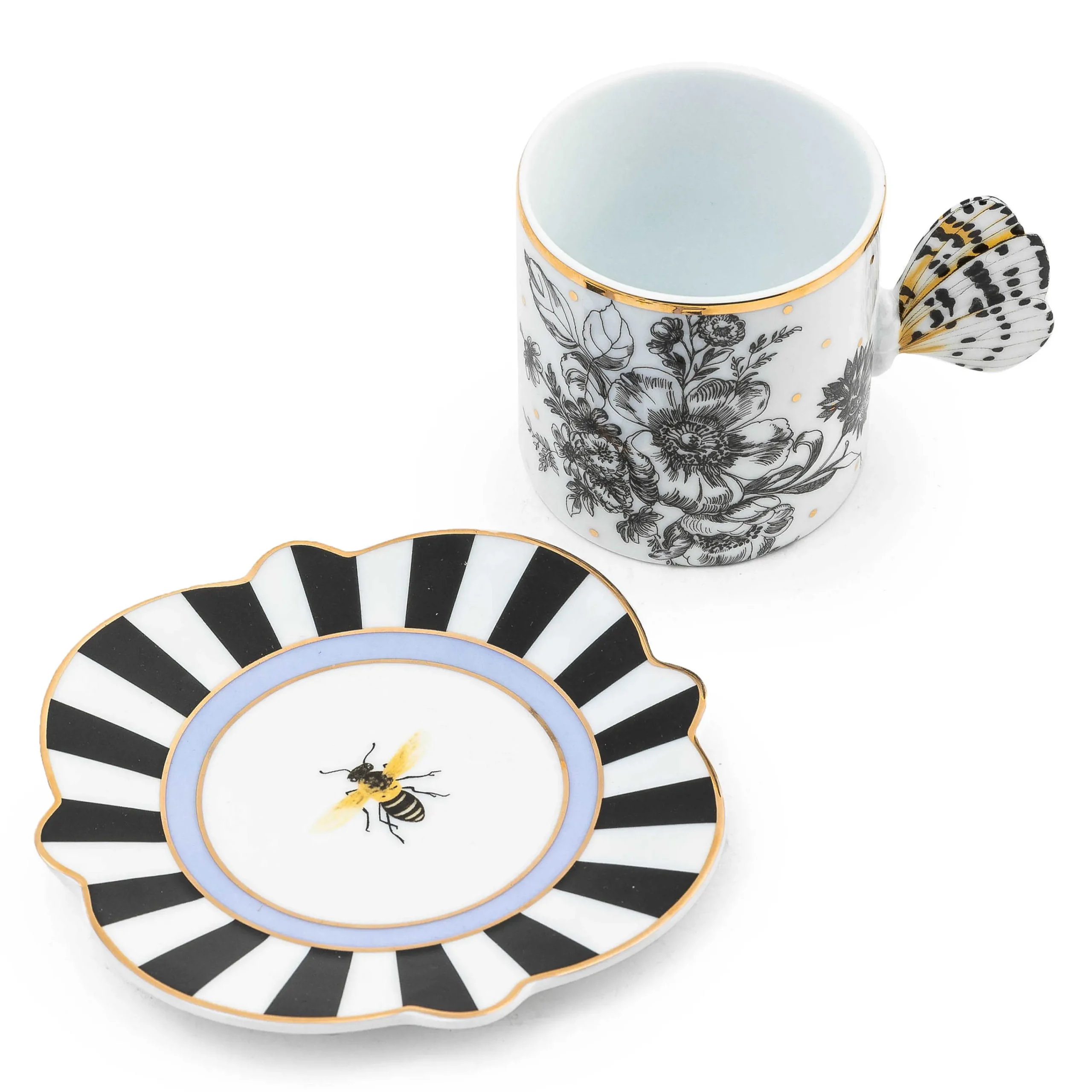 MacKenzie-Childs Butterfly Toile Mug Saucer Set| Spring|The Coffee Shop