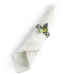 MacKenzie-Childs Butterfly Toile Napkin Rings, Set of 4| Spring|Table Accessories