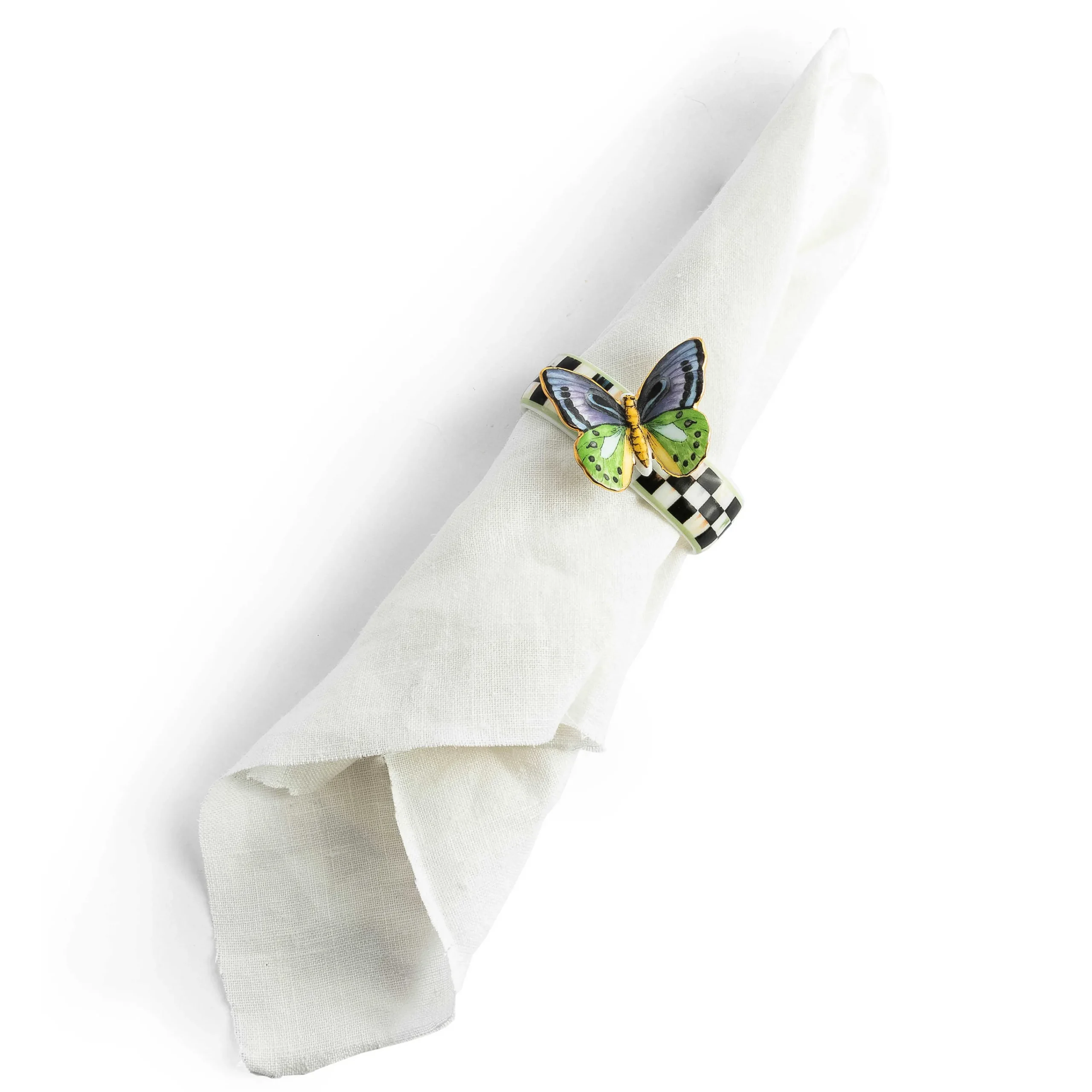 MacKenzie-Childs Butterfly Toile Napkin Rings, Set of 4| Spring|Table Accessories