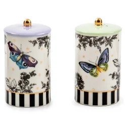 MacKenzie-Childs Butterfly Toile Salt Pepper Set| Spring|Serveware