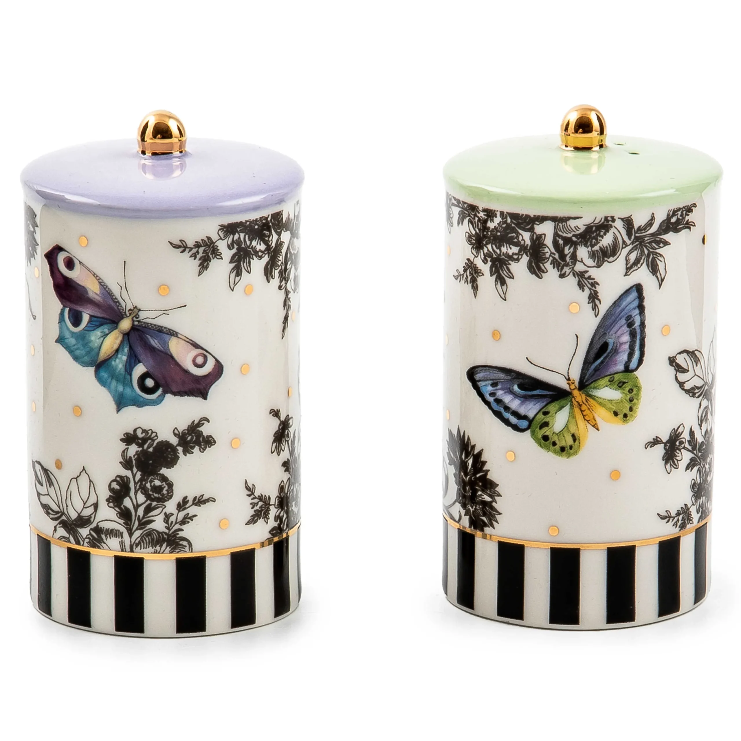 MacKenzie-Childs Butterfly Toile Salt Pepper Set| Spring|Serveware