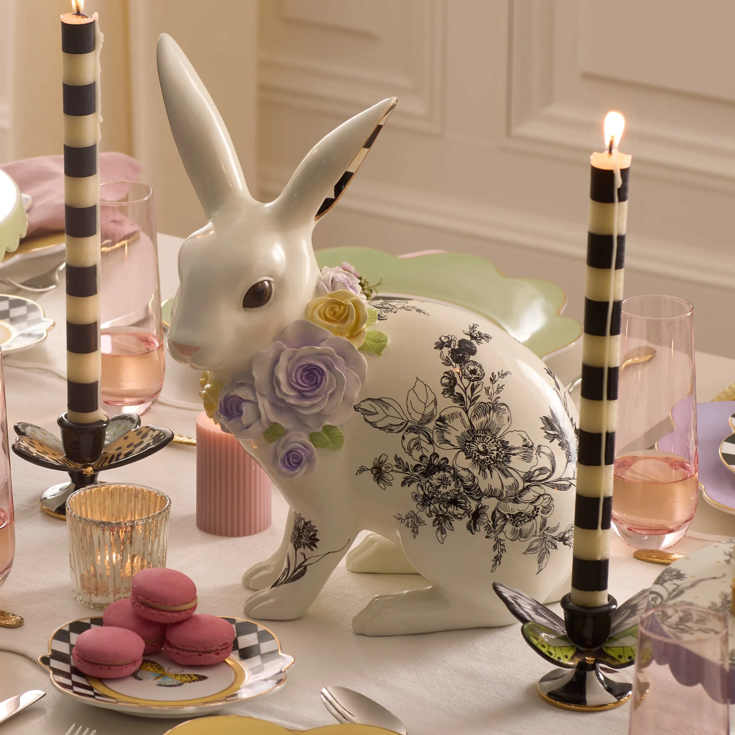 MacKenzie-Childs Butterfly Toile Tall Rabbit| Easter|Spring