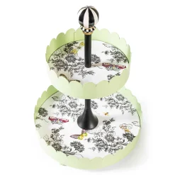 MacKenzie-Childs Butterfly Toile Two Tiered Stand| Spring|Bar Entertaining