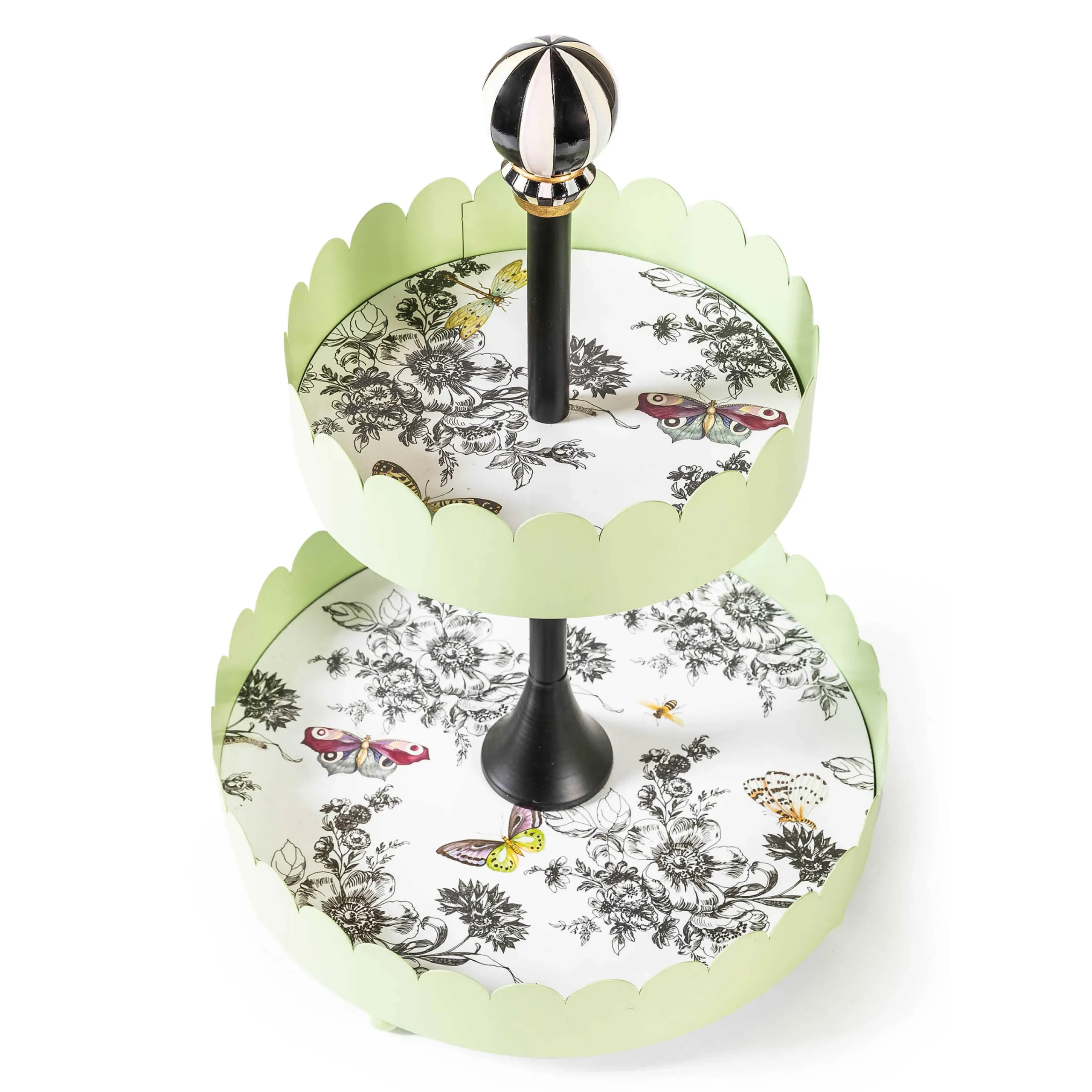 MacKenzie-Childs Butterfly Toile Two Tiered Stand| Spring|Bar Entertaining