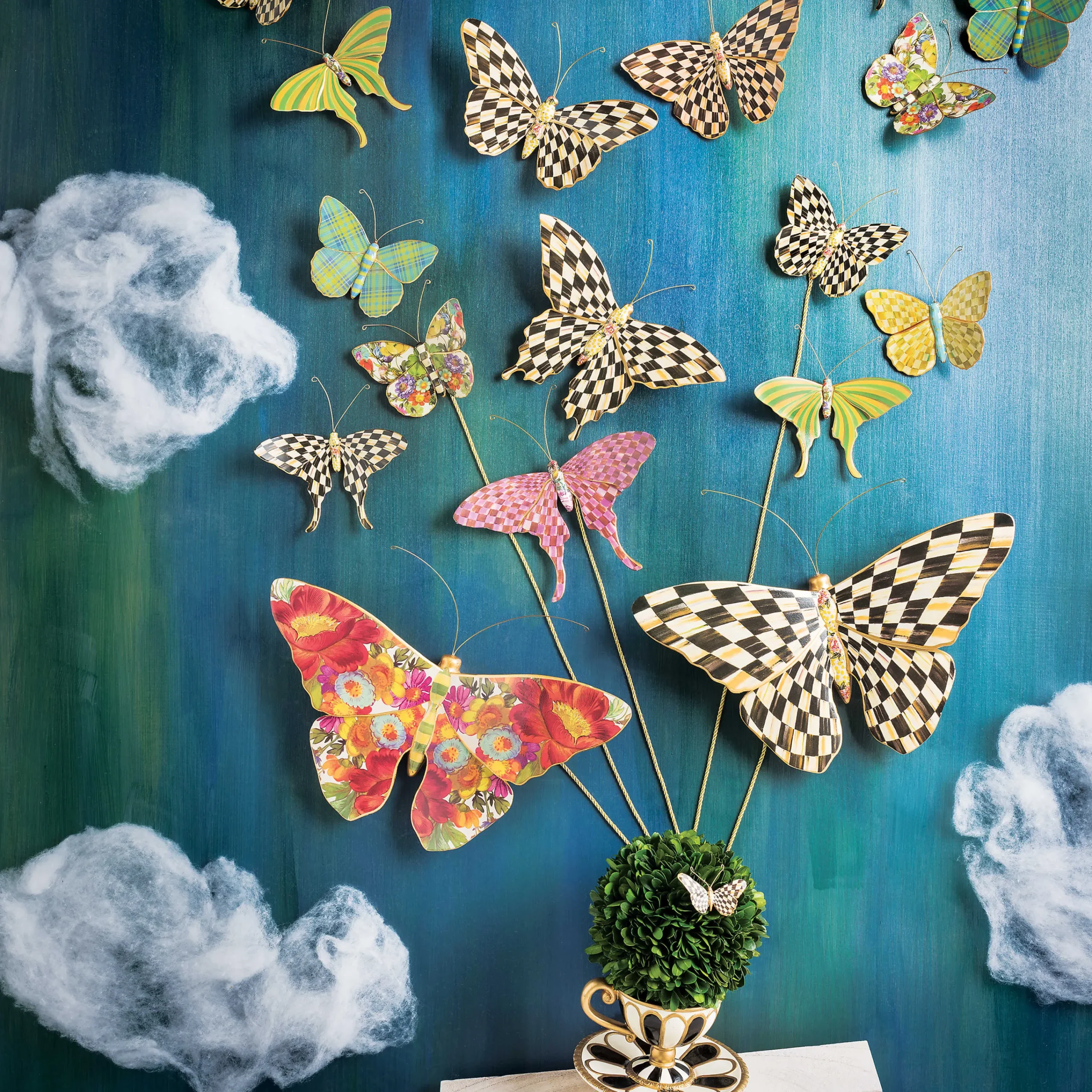 MacKenzie-Childs Butterfly Trio Wall Decor - Pond| Room Accents