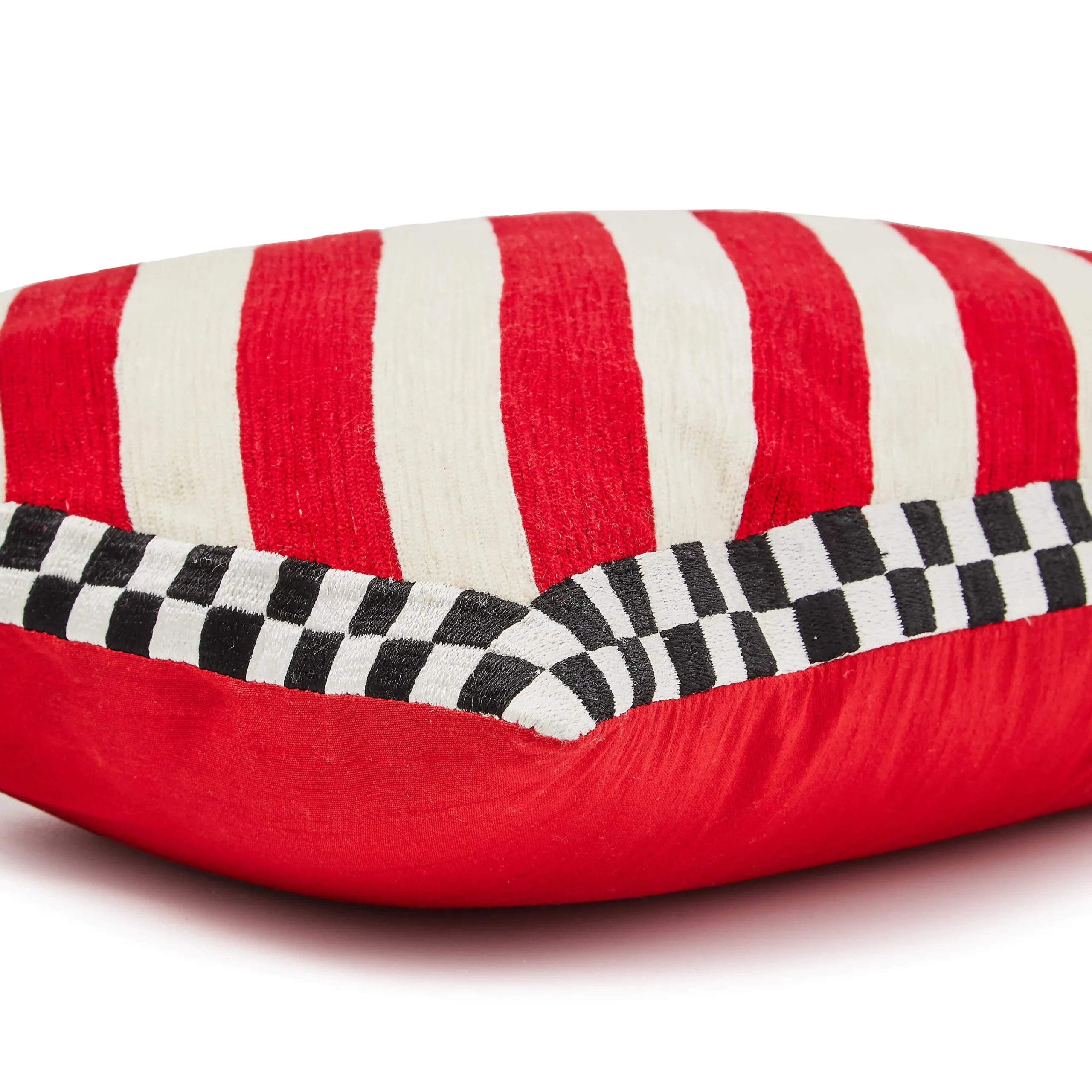MacKenzie-Childs Candy Stripe Checks Lumbar Pillow| Pillows, Throws, & Cushions